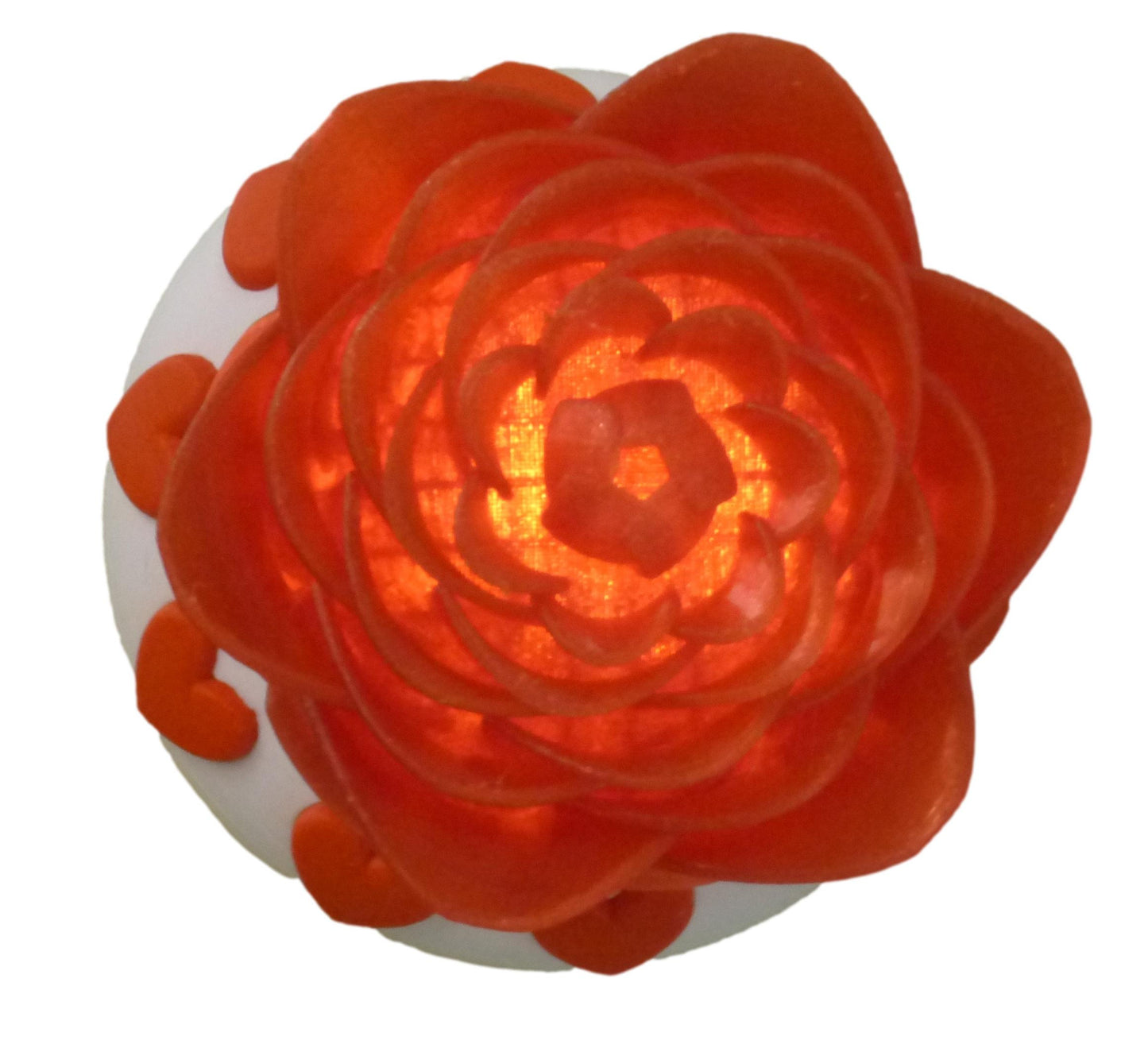 Illuminated Rose with Base and Tealight Ornament Valentine Gift Ornament