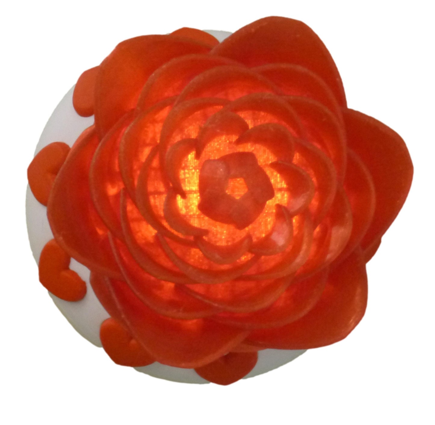 Illuminated Rose with Base and Tealight Ornament Valentine Gift Ornament