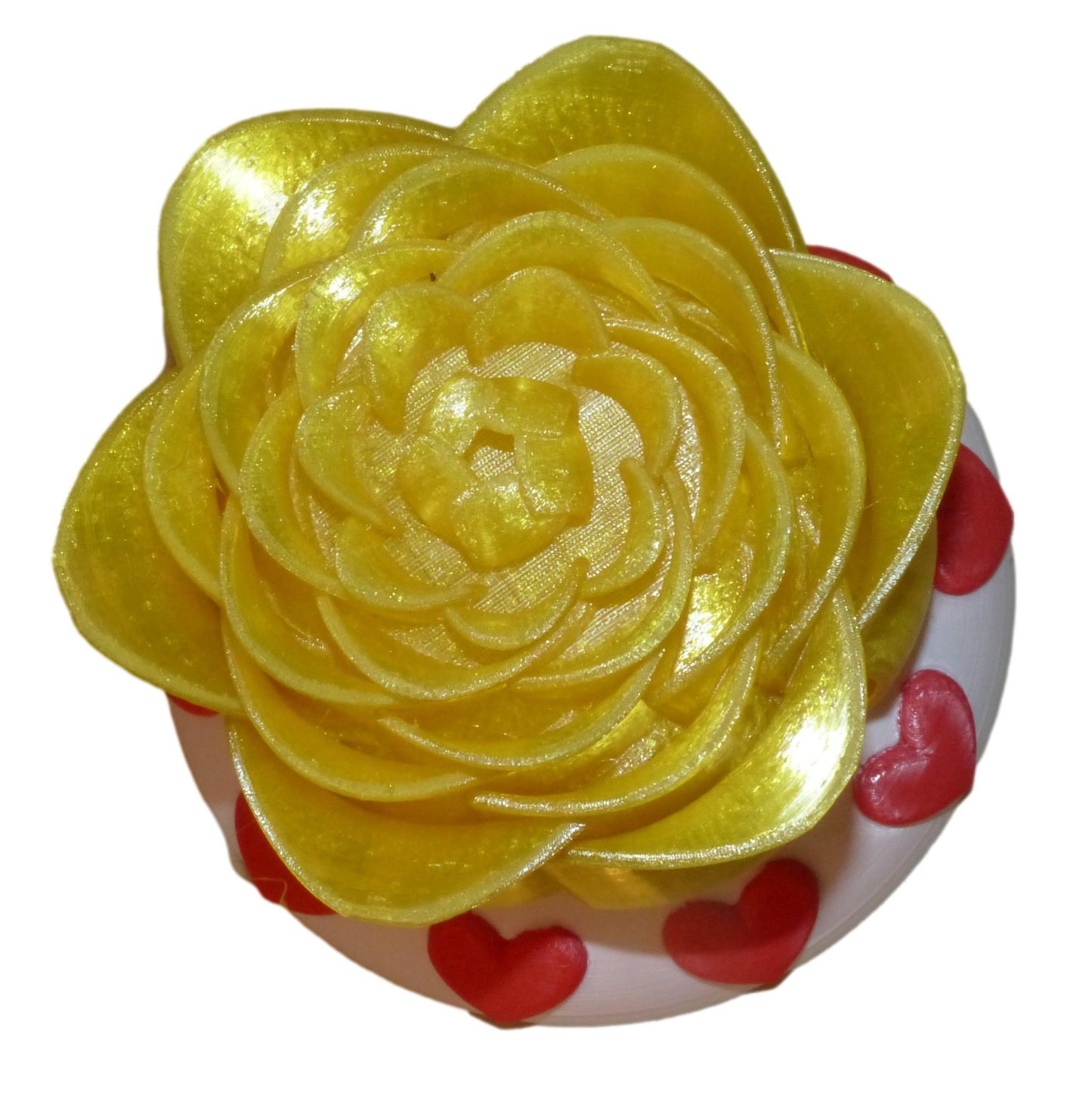 Illuminated Rose with Base and Tealight Ornament Valentine Gift Ornament