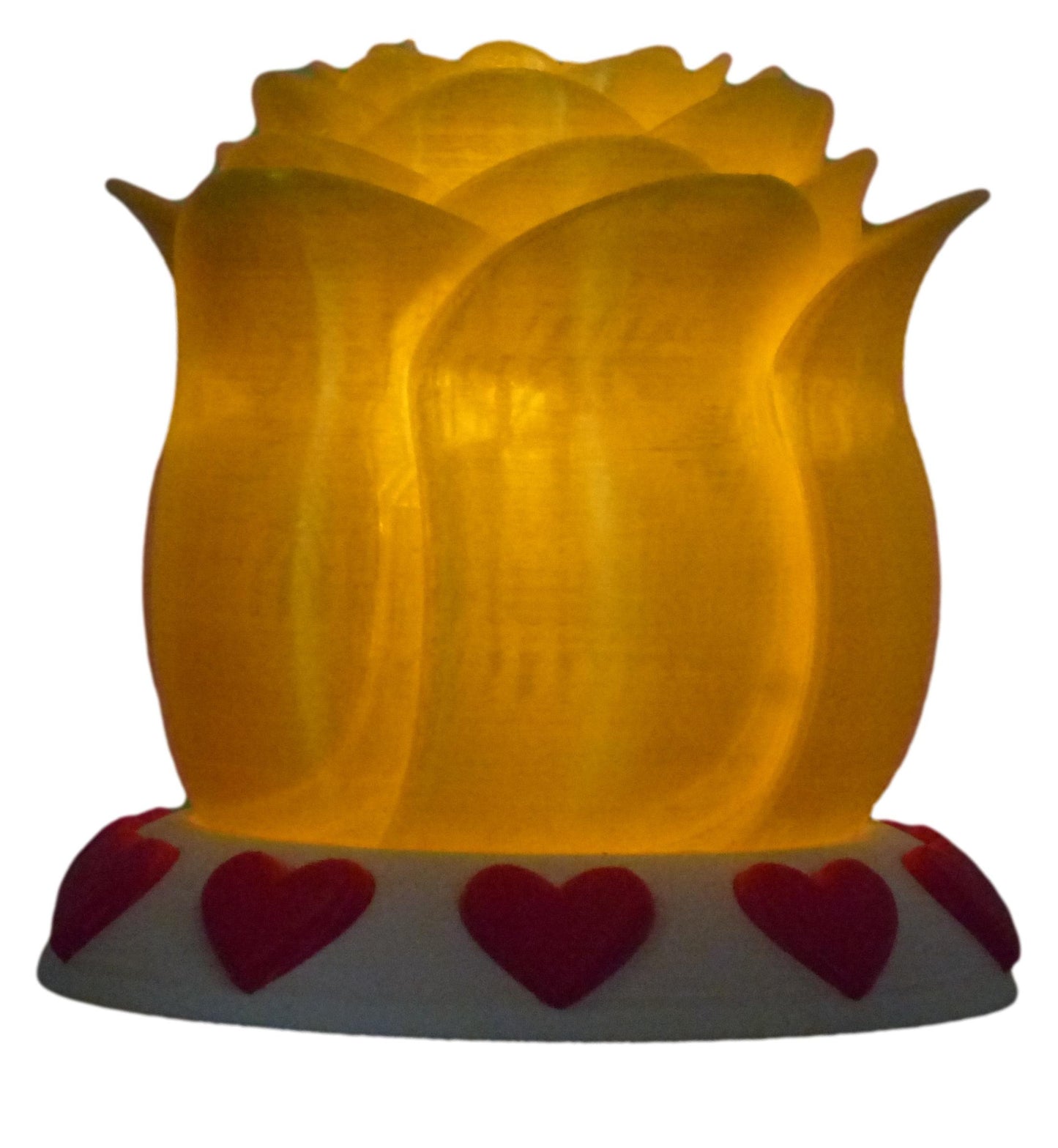 Illuminated Rose with Base and Tealight Ornament Valentine Gift Ornament