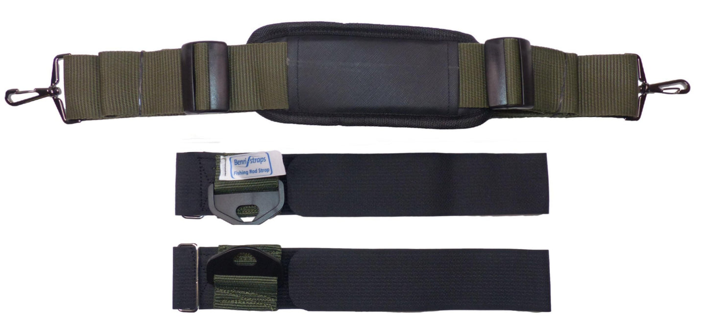 Benristraps Fishing Rod Carry Strap in olive green