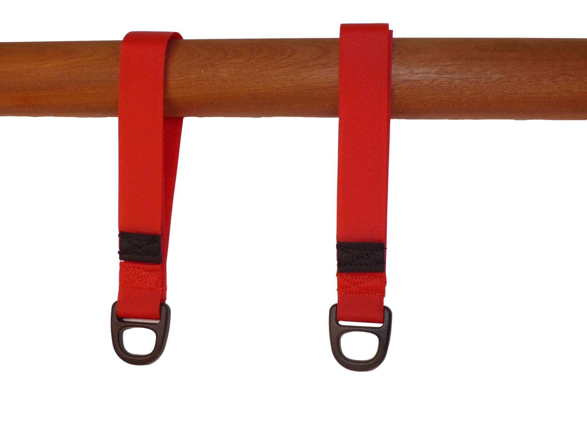 Benristraps 25mm Hook & Loop Tidy & Hang Strap with Plastic Ring (Pack of 2) in red