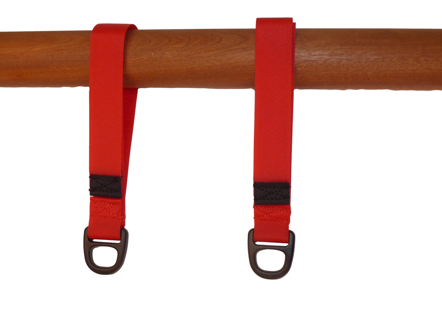 Benristraps 25mm Hook & Loop Tidy & Hang Strap with Plastic Ring (Pack of 2) in red