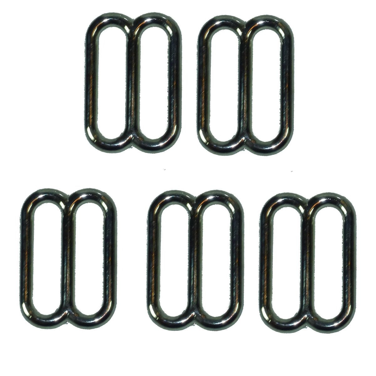 Benristraps 25mm alloy metal silver-coloured triglide (pack of 5)