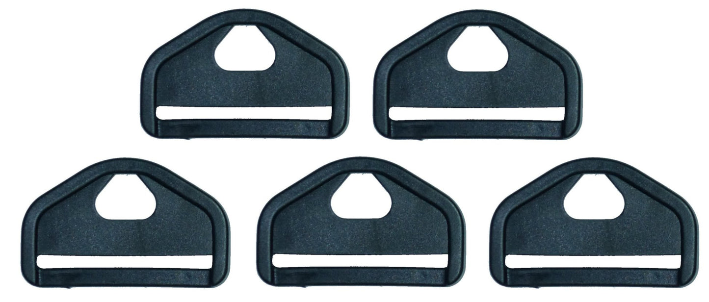 Benristraps 50mm black plastic strong triangle with slot and hole (pack of 5)