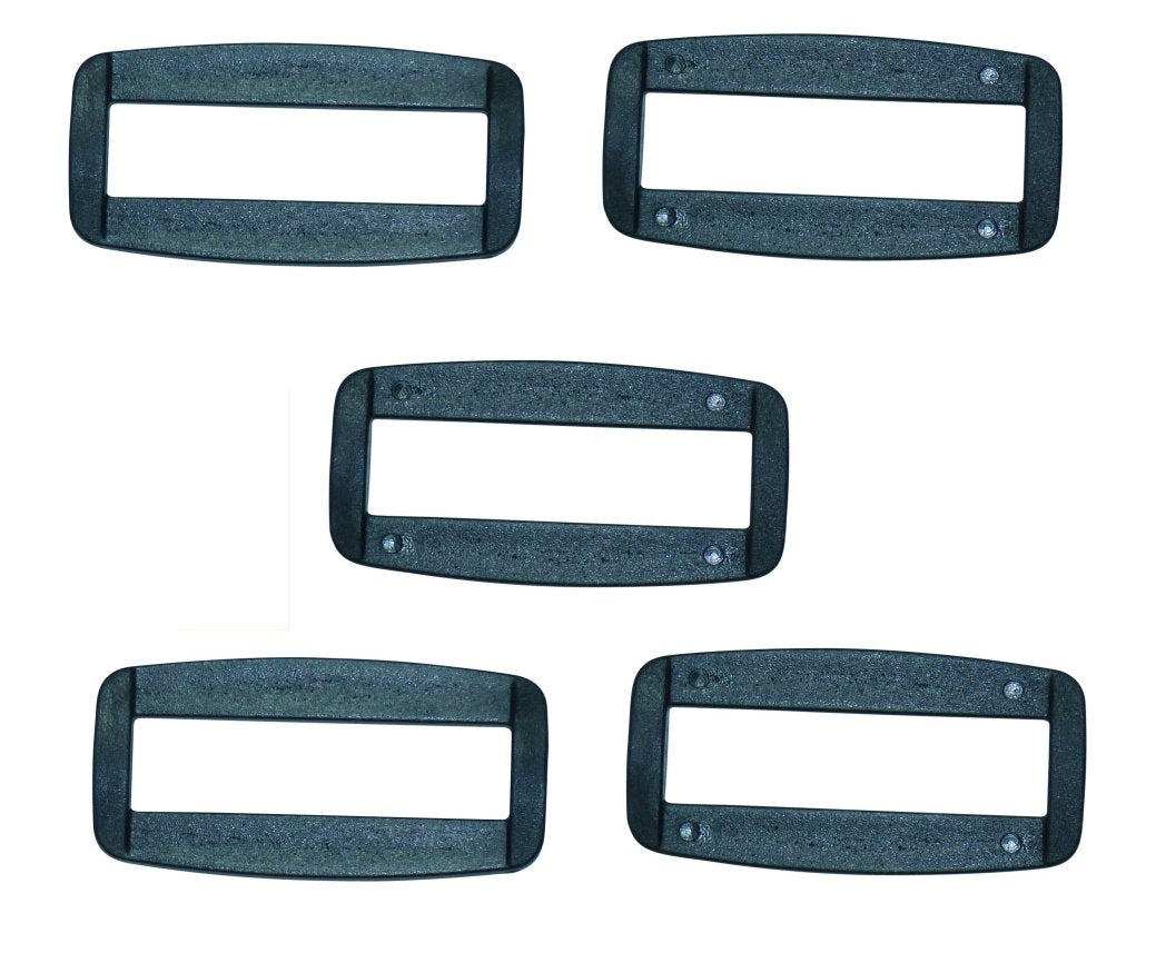 Benristraps 40mm plastic square or rectangular ring in black plastic (pack of 5)