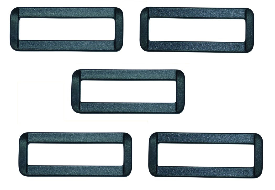 Benristraps 50mm plastic square or rectangular ring in black plastic (pack of 5)