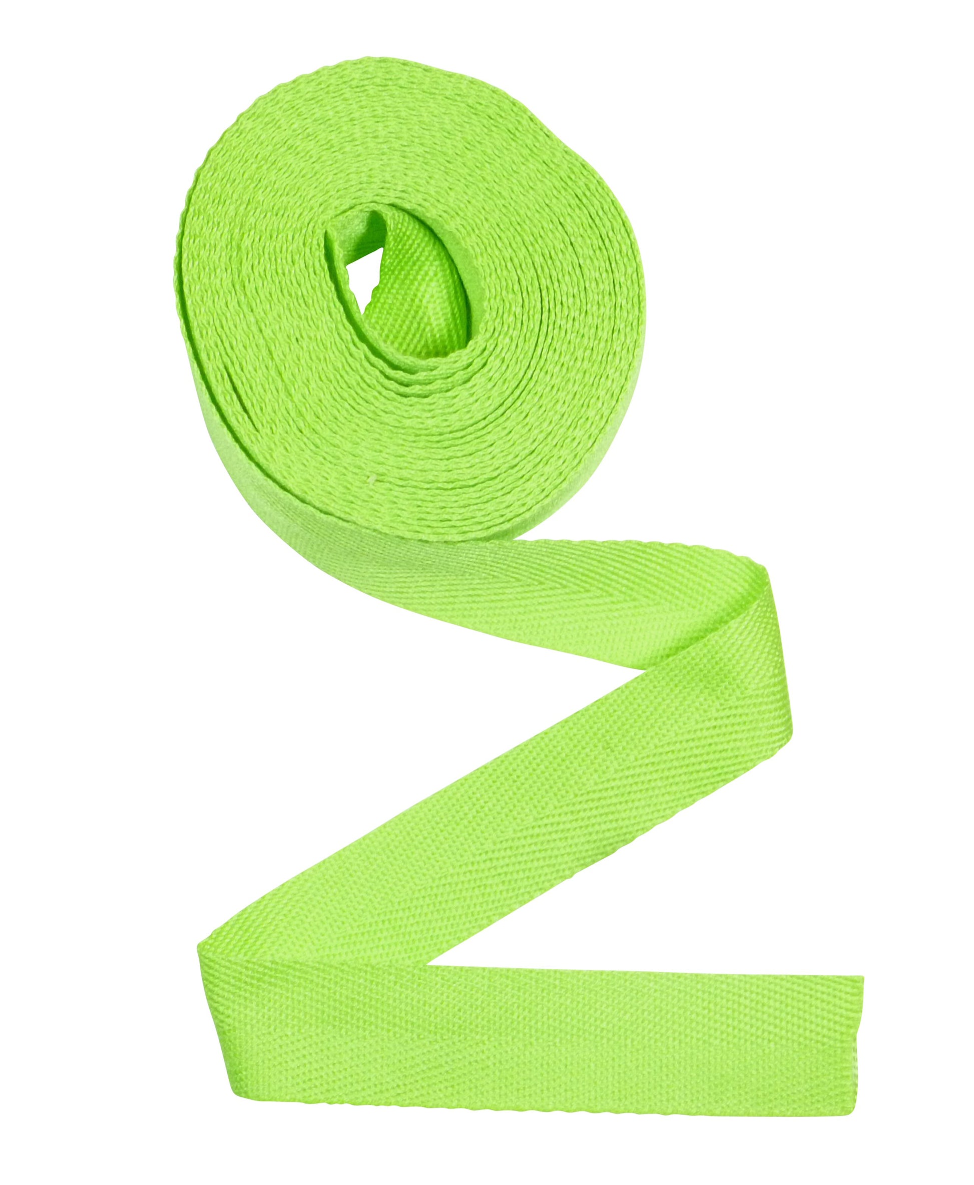 Benristraps 25mm Acrylic Twill Tape, 5 Metre Length in lime green