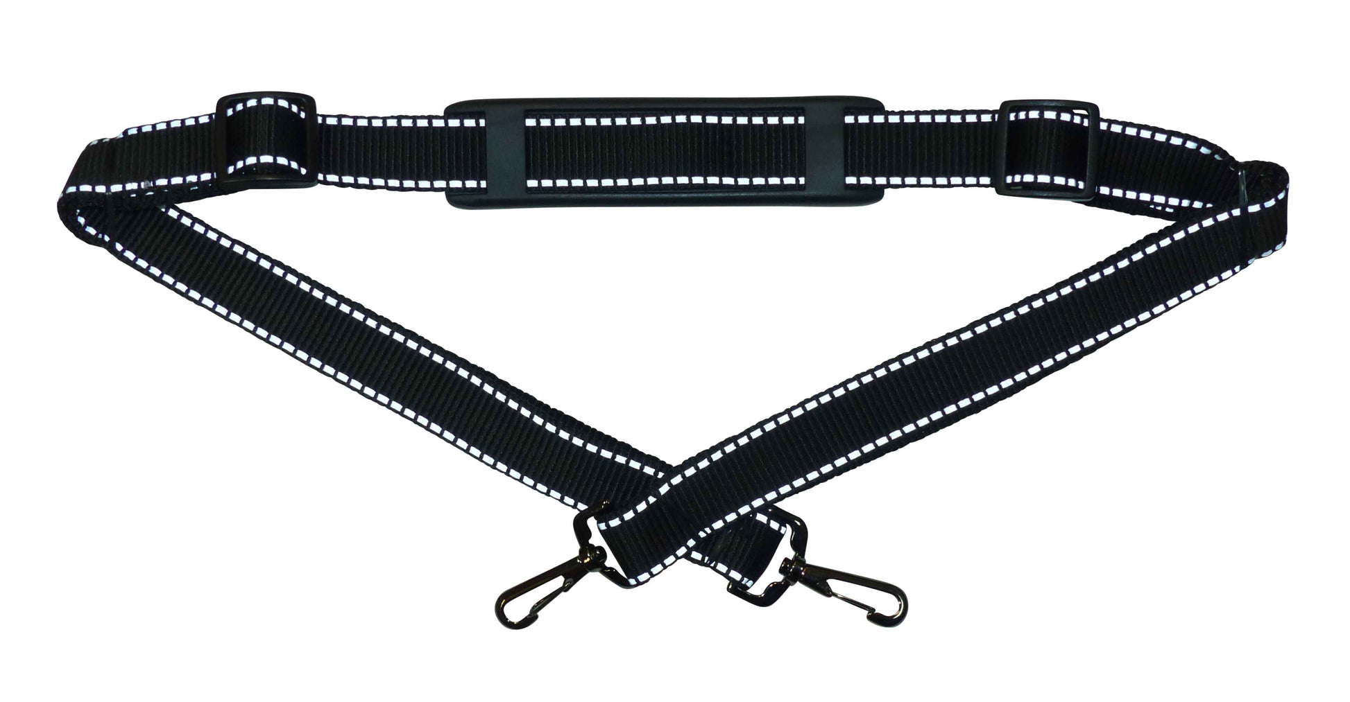 Benristraps 25mm Bag Strap with Reflective Stripe, Metal Clips, Shoulder Pad, 150cm
