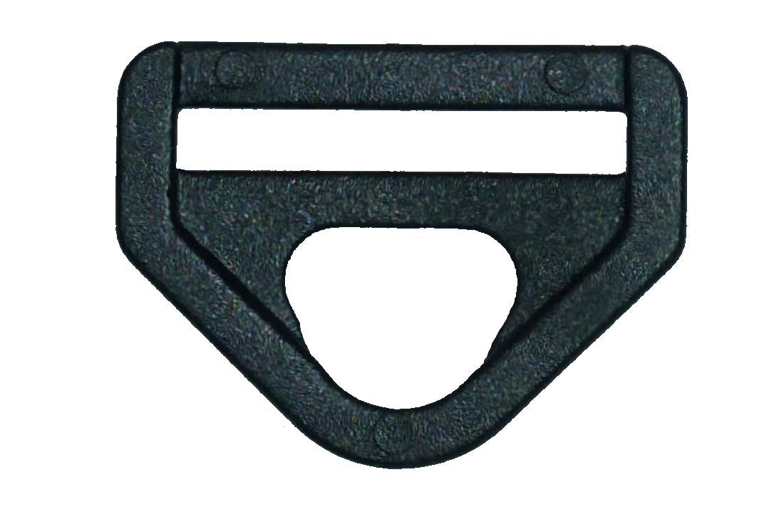 25mm black plastic strong triangle with slot and hole 